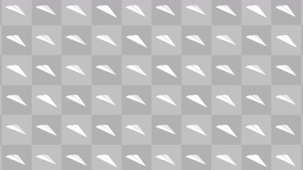 Χειροποίητη Χάρτινη Συλλογή Loop Animation Της Ροής Λευκό Χαρτί Αεροπλάνο — Αρχείο Βίντεο