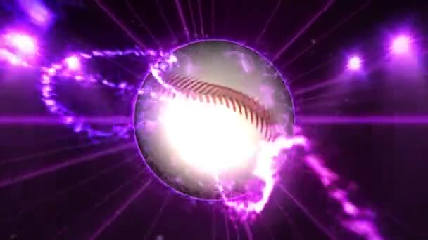 棒球赛在彩灯下进行 运动队的概念 体育场 菲尔德 晚上的聚光灯 — 图库视频影像