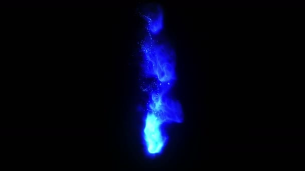 Brennende Feuerflamme Mit Funken Blaue Glitzerfeueranimation Abstrakte Feuerpartikel Beleuchten Hintergrund — Stockvideo