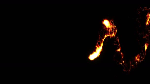 Burning Fire Flame Sparks Red Glitter Fire Animation Abstract Fire — Stock Video