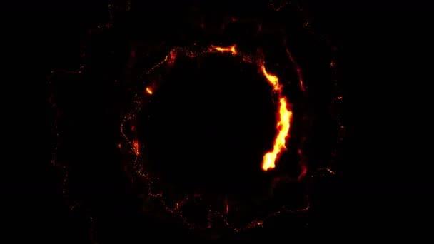 Brennende Feuerflamme Mit Funken Rote Glitzerfeueranimation Abstrakte Feuerpartikel Beleuchten Hintergrund — Stockvideo