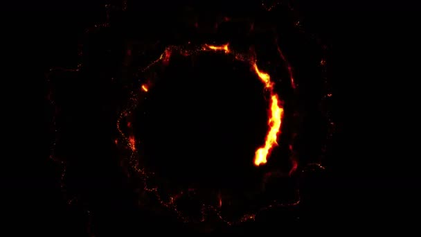 Brûler la flamme du feu avec des étincelles. Animation feu paillettes rouges. abstrait feu particules lumières fond .