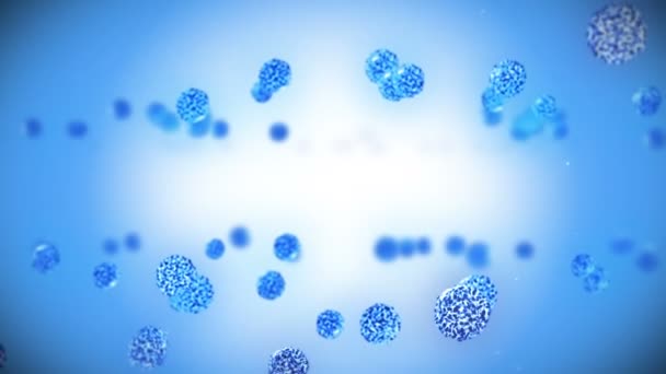 Cellula Virale Forma Sferica Virus Patogeni Che Causano Infezioni Animazione — Video Stock