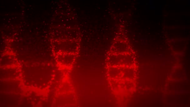 Molecola Del Sistema Dna Con Sangue Rosso Sangue Che Galleggia — Video Stock