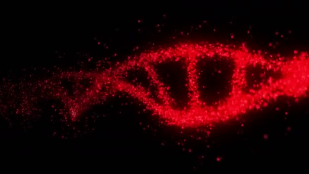 Molekuła Układu Dna Czerwoną Krwią Krew Płynie Powietrzu Animacja Pętli — Wideo stockowe