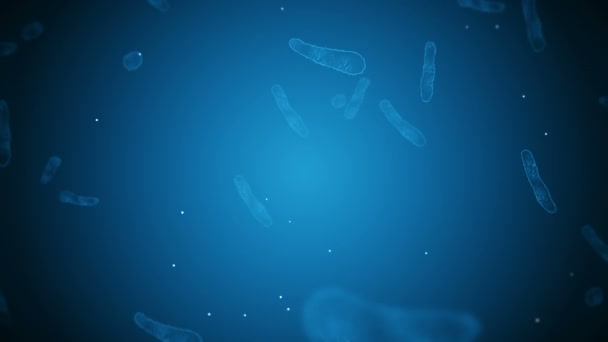 Вірусна Клітина Лінійної Форми Патогенні Віруси Викликають Інфекцію Циклічна Анімація — стокове відео