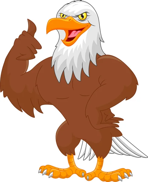 Eagle cartoon thumbs up — стоковый вектор