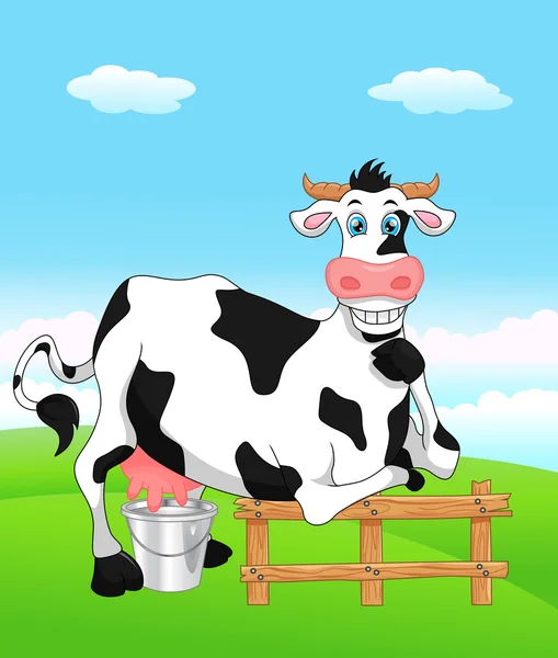 Мила корова мультфільм позує — стоковий вектор