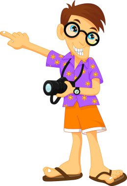 turist çocuk çizgi film