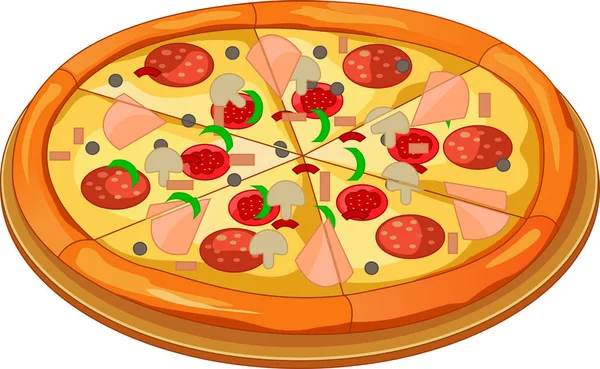 Pizza on the board — Stock Vector