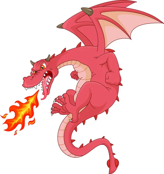 Vector illustration of angry dragon cartoon.