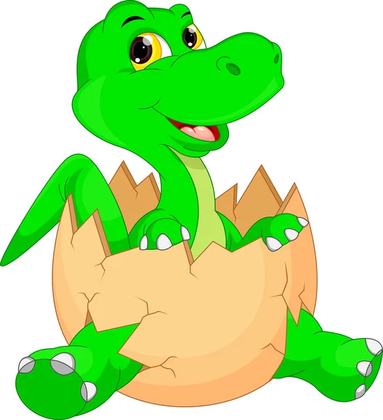 Schattige dinosaurus cartoon broedeieren — Stockvector