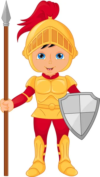 Cartoon ridder jongen — Stockvector