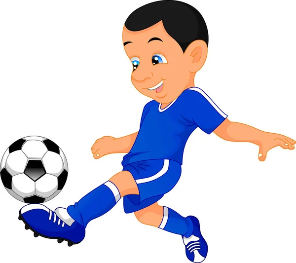 可爱的男孩足球运动员 — 图库矢量图片