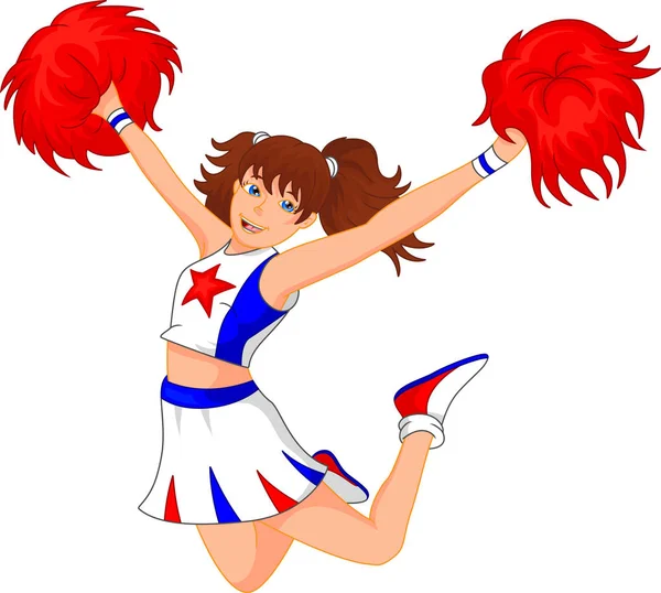 Cute cheerleader girl — Stock Vector