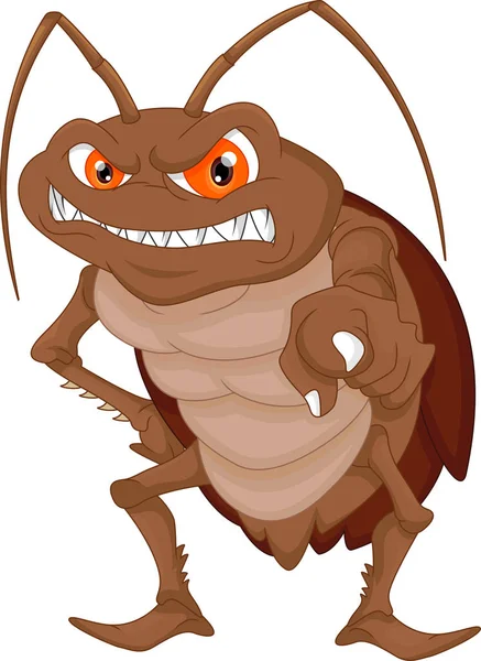 Dibujos animados de cucaracha enojada — Vector de stock