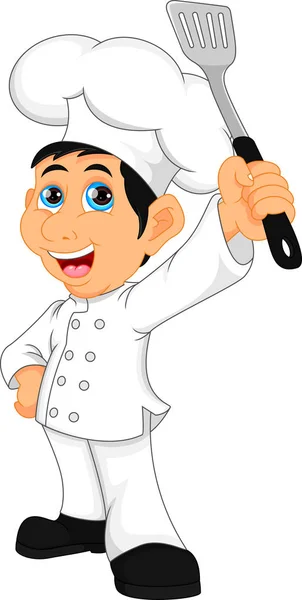 Jongen chef-kok cartoon — Stockvector