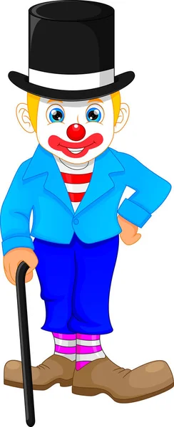 Garçon en costume de clown dessin animé — Image vectorielle