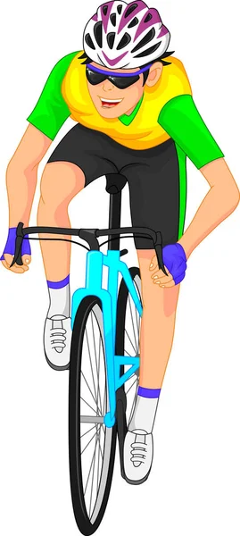 Lindo ciclistas dibujos animados — Vector de stock