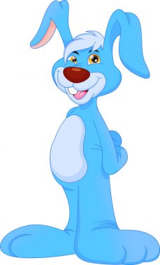 vektör çizim karikatür mutlu tavşan