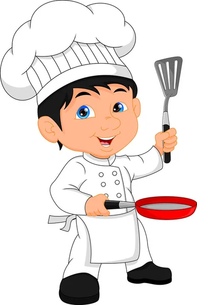 Fiú chef rajzfilm — Stock Vector