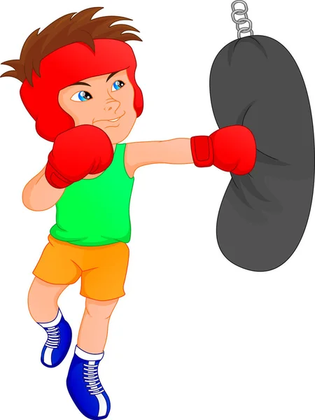 Boxer garçon mignon — Image vectorielle