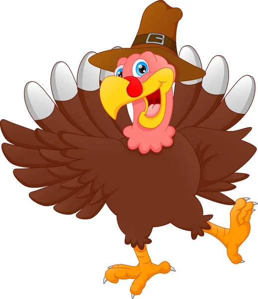 Cute turkey bird cartoon — Stock Vector
