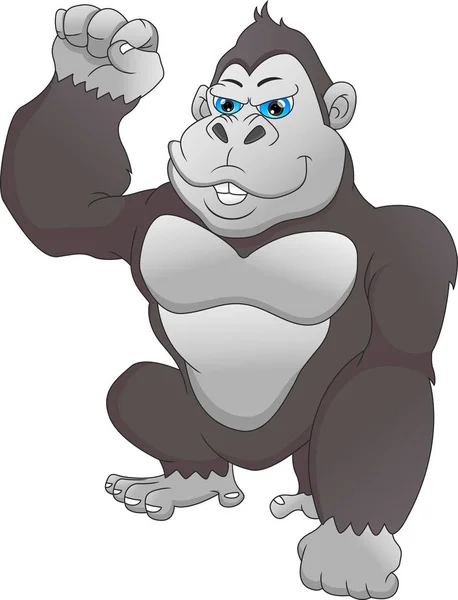Ilustración Vectorial Caricatura Gorila Lindo — Archivo Imágenes Vectoriales