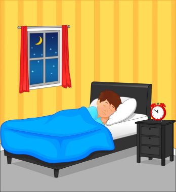 Küçük çocuk yatak odasında gece uyku
