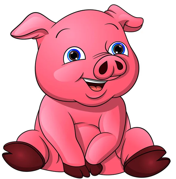 Cute Baby Pig Cartoon — Stock Vector