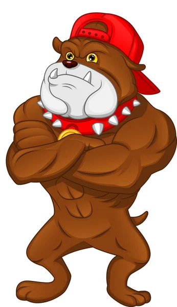 Muscle Anglais Bulldog Cartoon — Image vectorielle