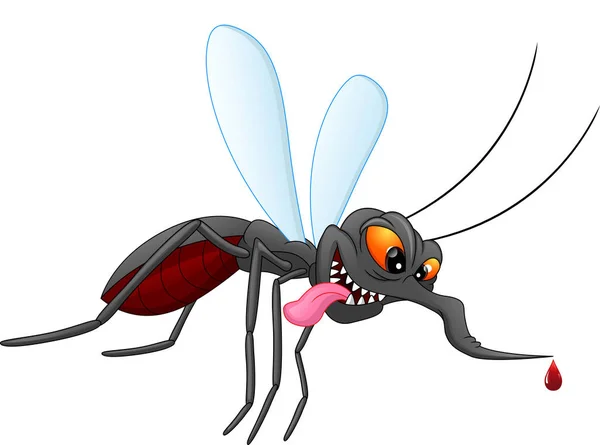白い背景の蚊の漫画です — ストックベクタ