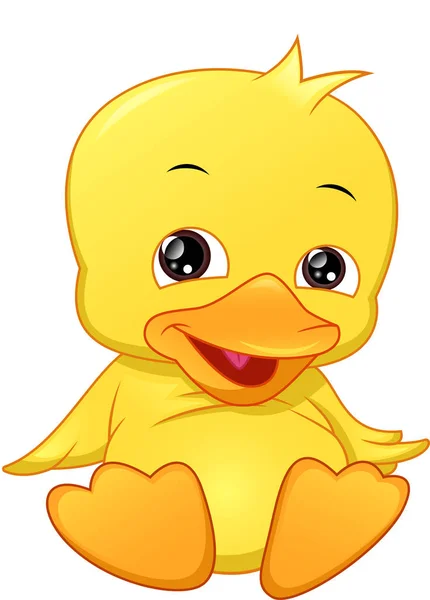 Mignon Bébé Canard Dessin Animé — Image vectorielle