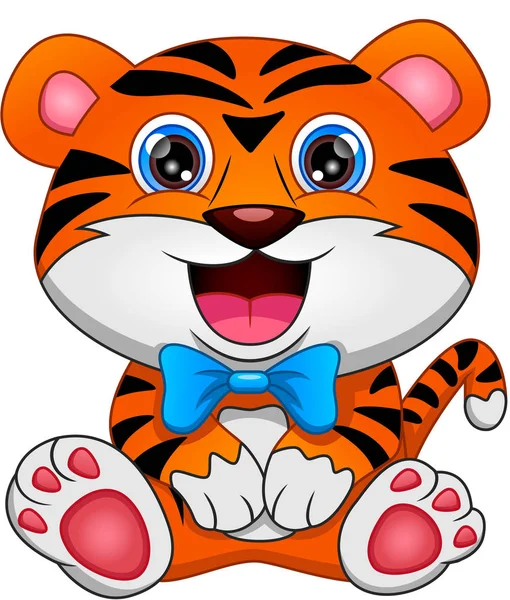 Милий Дитячий Тигр Мультфільм — стоковий вектор