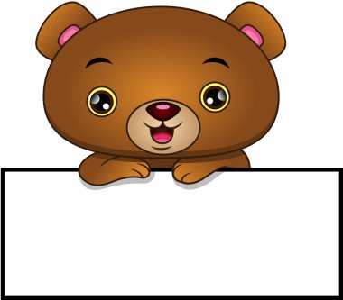 Sevimli ayı ve boş tabela