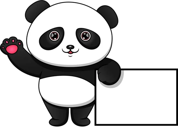 Cute Panda Leeg Teken — Stockvector