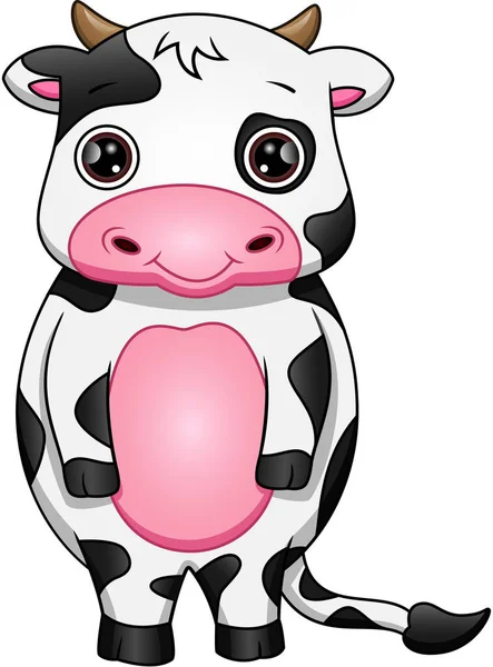 Cute Cow Cartoon White Background — Stock Vector