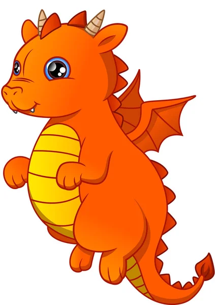 Cute Baby Dragon Cartoon — Stock Vector