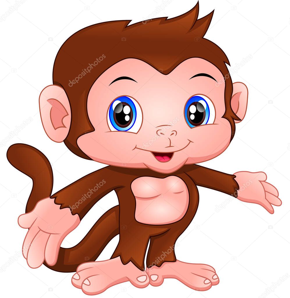 Cute Baby Monkey Cartoon Premium Vector In Adobe Illustrator Ai Ai Format Encapsulated Postscript Eps Eps Format