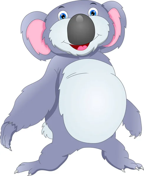 Mignon Koala Dessin Animé Sur Fond Blanc — Image vectorielle