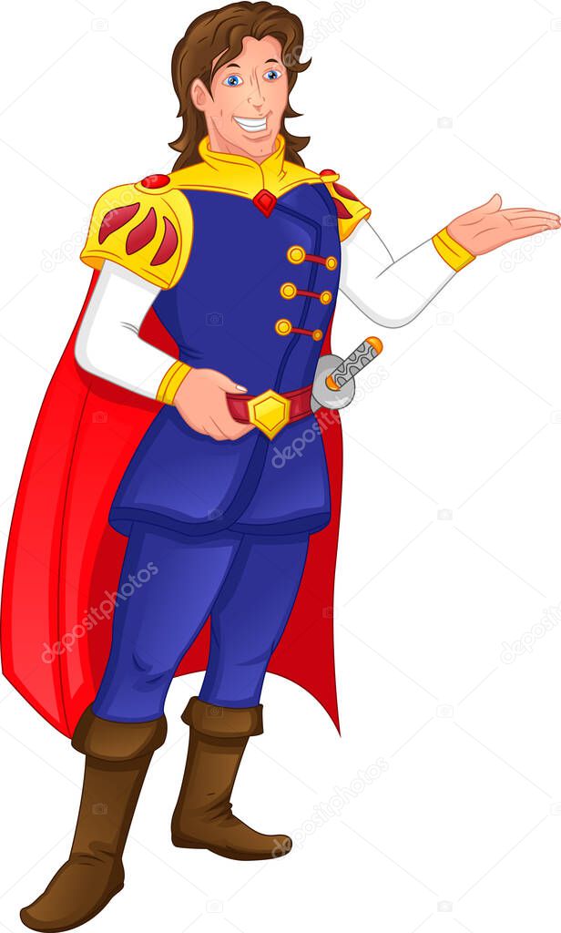 charming prince cartoon on a white background