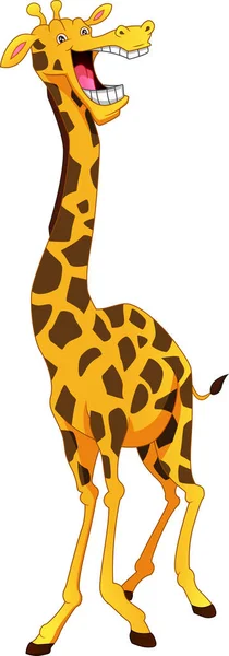 Cute Żyrafa Kreskówka Białym Tle — Wektor stockowy