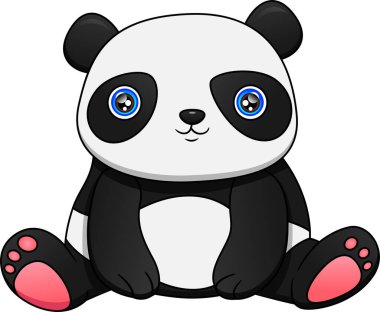 Beyaz arka planda sevimli bebek panda.