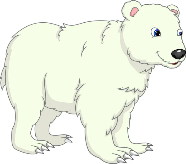 Carino Cartone Animato Orso Polare Uno Sfondo Bianco — Vettoriale Stock
