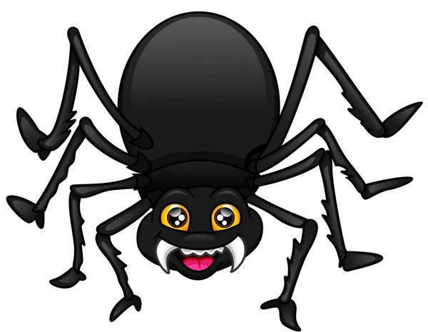 白色背景上可爱的蜘蛛漫画 — 图库矢量图片