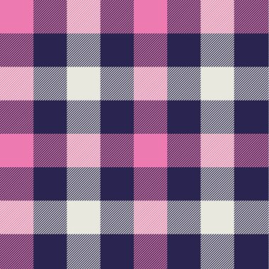 Tartan pürüzsüz desen. Pembe, mavi ve beyaz..