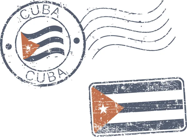 Deux Timbres Poste Cuba — Image vectorielle
