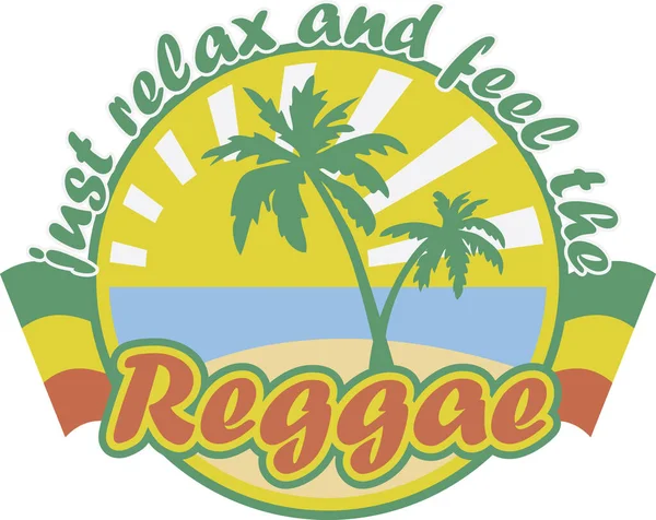 Emblema Reggae Apenas Relaxe Sinta Reggae — Vetor de Stock