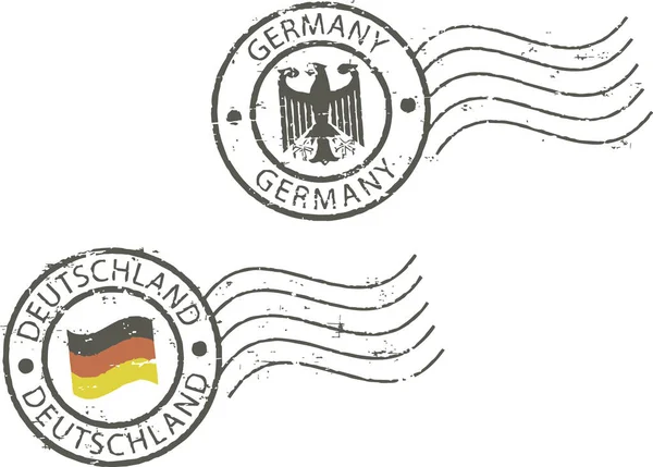 Postgrunge Briefmarken Deutschland — Stockvektor