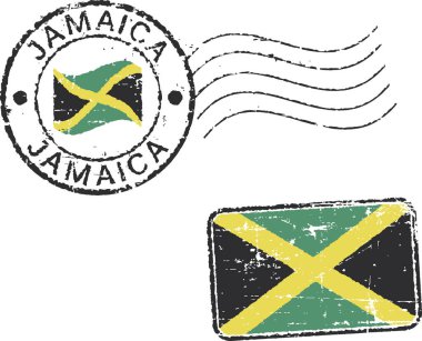 Set of postal grunge stamps 'Jamaica' clipart